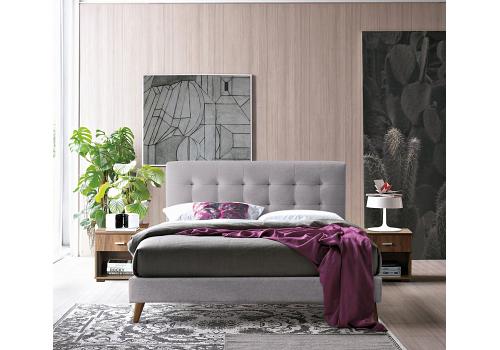 5ft King Novara Light Grey Fabric Upholstered Bed Frame 1